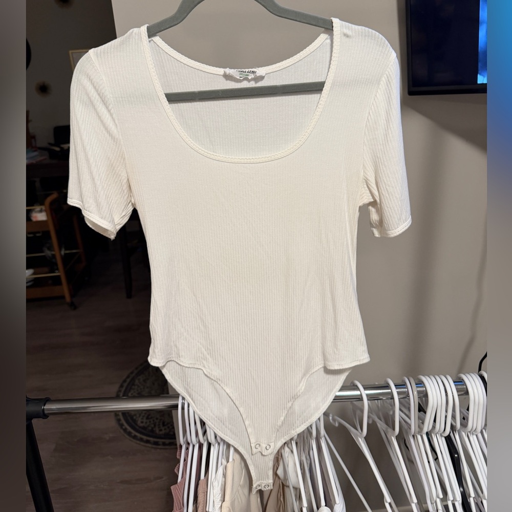 Cream Ribbed Bodysuit